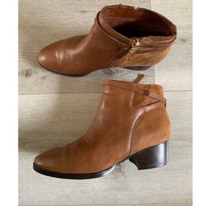 Lauren Ralph Lauren Womens Brown Leather Damara Ankle Bootie leather zip casual‎